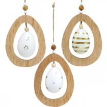 položky Veľkonočné vajíčko na zavesenie so vzorovými vajíčkami Veľkonočná dekorácia V12cm 3 ks