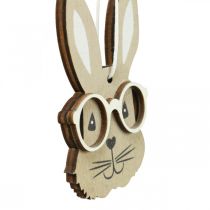 položky Drevený prívesok králik s okuliarmi mrkvovo hnedý béžový 4×7,5cm 9ks