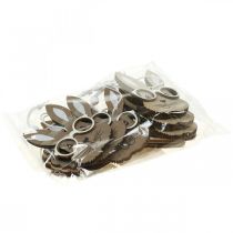 položky Drevený prívesok králik s okuliarmi mrkvovo hnedý béžový 4×7,5cm 9ks