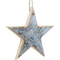 položky Drevená dekorácia hviezdičky dekoračný vešiak rustikálna dekorácia biele drevo Ø15cm