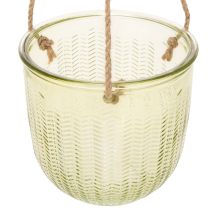 položky Závesný sklenený kvetináč, dekoratívny sklenený kvetináč, retro štýl, zeleno-hnedý, 14,5 cm, 2 kusy