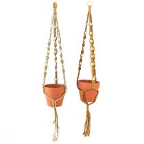 položky Závesný hrniec Macrame hlina Ø12,5cm H75cm 2ks