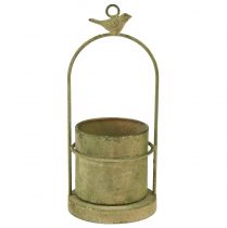 položky Závesný črepník kvetináč na zavesenie zelený vintage Ø10,5cm