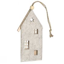 položky Vianočné dekorácie z plstených domčekov, béžové, 15 cm, sada 6 kusov