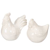 položky Figúrka kurčaťa, lesklá glazúra, pre modernú bytovú dekoráciu, 17 cm, 2 kusy