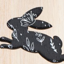 položky Drevené veľkonočné vajíčka na zavesenie, biele a čierne, 10 cm, 6 kusov