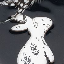 položky Drevené veľkonočné vajíčka na zavesenie, biele a čierne, 10 cm, 6 kusov