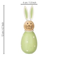 položky Dekoratívne figúrky králikov v tvare vajíčka pre jarnú výzdobu domácnosti, 12 cm, 3 kusy