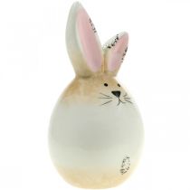 položky Veľkonočný zajačik keramické biele vajíčko ozdobná figúrka králika Ø6cm V11,5cm