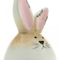 položky Veľkonočný zajačik keramické biele vajíčko ozdobná figúrka králika Ø6cm V11,5cm