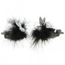 položky Dekorácia veľkonočného zajačika strieborné pierko boa zajačik Veľká noc 8cm 2ks