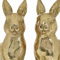 položky Dekoračný zajačik zlatý sediaci, zajačik na ozdobenie, pár veľkonočných zajačikov, V16,5cm 2ks