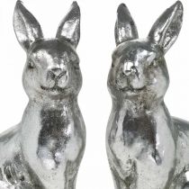 položky Deko králik sediaci veľkonočná dekorácia strieborná vintage V17cm 2ks