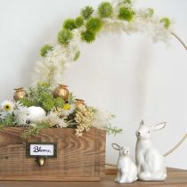 položky Biely keramický králik, veľkonočná dekorácia so zlatým zdobením, jarná dekorácia V7,5cm
