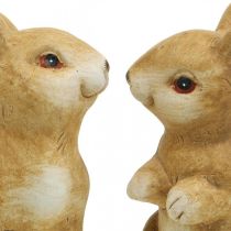 položky Sediaci zajačik, keramická dekorácia, Veľká noc, pár zajačikov hnedý V15cm sada 2 ks