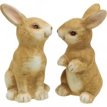 položky Sediaci zajačik, keramická dekorácia, Veľká noc, pár zajačikov hnedý V15cm sada 2 ks