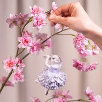 položky Prívesky v tvare zajačika baleríny, ozdoba na veľkonočné vetvičky alebo vianočný stromček, 12 cm, 2 kusy