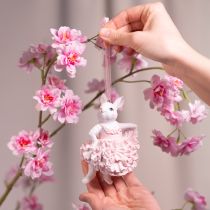 položky Prívesky v tvare zajačika baleríny, ozdoba na veľkonočné vetvičky alebo vianočný stromček, 12 cm, 2 kusy