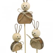 položky Zajačik kvetinová tyčinka drevo hrdza Veľkonočná dekorácia zajačika príroda 8cm 8ks