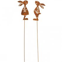 položky Záhradná dekorácia hrdzavý králik dekoračná zátka Veľká noc 8×16cm 2ks (1pár)