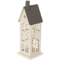 položky Dekoratívny kovový domček s oknami a krbom, 28 cm