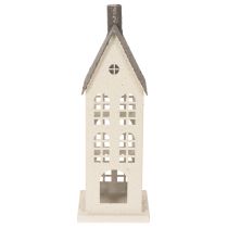 položky Dekoratívny kovový domček s oknami a krbom, 28 cm