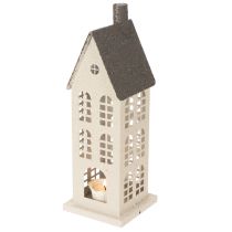 položky Dekoratívny kovový domček s oknami a krbom, 28 cm