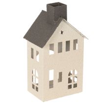 Článok Dekoratívny kovový domček s komínom a oknom, 24 cm