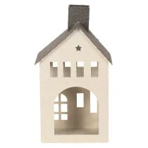 položky Dekoratívny kovový domček s komínom a oknom, 24 cm