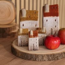 Článok Sada dekoratívnych keramických domčekov, miniatúrne domčeky na postavenie, 7 cm, 3 kusy
