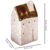 položky Sada dekoratívnych keramických domčekov, dekorácia na stôl, 9 cm, 3 kusy