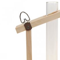 položky Drevená nástenná dekorácia, bytová dekorácia, váza do skúmavky, držiak na kvety, 27,5x4,5x14,5cm