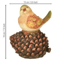 položky Jesenná dekorácia vtáčia dekorácia kužeľ vtáčia figúrka jeseň V19 cm