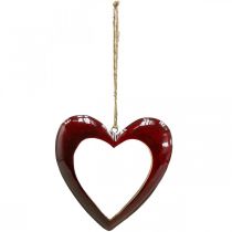 položky Srdce z dreva, deko srdce na zavesenie, srdce deko červené V15cm