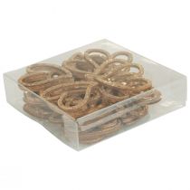 položky Dekorácia srdiečka sypaná dekorácia srdiečka drevená stolová dekorácia zlatá 5cm 48 ks