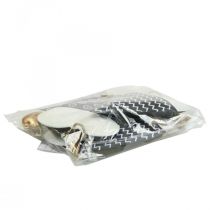 položky Srdce Čiernobiela kovová dekorácia na zavesenie 7,5×11cm 4 ks