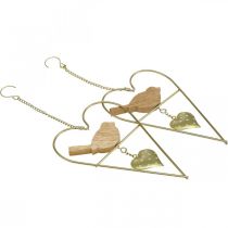 položky Ozdobné srdiečka na zavesenie kovové s vtáčím drevom 12×18cm 2 ks