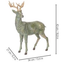 Článok Figúrka jeleňa, dekoratívna, stojaca, detailná, 43 cm
