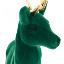 položky Jeleň stojaca deko figúrka zelené zlato stolová dekorácia adventná 27cm