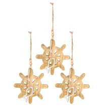 položky Drevená dekorácia volantu kovová rybka prívesok Ø12cm 3 ks