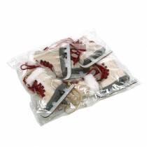 položky Drevené ľadové korčule biele na zavesenie 8cm 3 ks