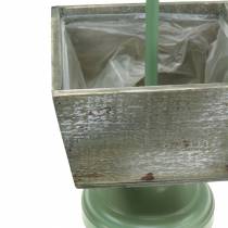 položky Kvetináč s nožičkami z dreva prírodného korouhvička/zelená 26x20cm V68cm