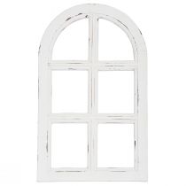 položky Drevená dekorácia shabby chic dekoračný rám okna drevený biely 29,5×48cm