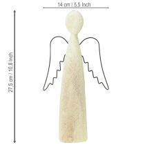 Článok Drevený anjel, prírodný, drevená figúrka anjela strážneho, moderná, V27,5 cm