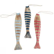 položky Drevená rybka na zavesenie ryba dekorácia drevo 29cm farebné 3 kusy