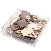 položky Drevená záhradná posypová dekorácia 4cm - 6cm prírodná 72 ks