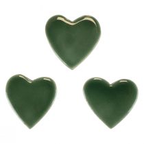 položky Drevené srdiečka dekoračné srdiečka zelené lesklé drevo 4,5cm 8ks