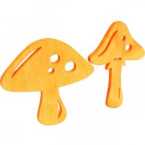 položky Rozsypané dekorácie hríbiky, jesenná dekorácia, huby šťastia na zdobenie oranžová, žltá, zelená, ružová V3,5/4cm Š4/3cm 72 kusov