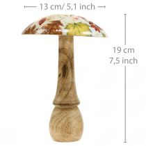 položky Drevená hubová dekorácia jesenné lístie biela, farebná jesenná dekorácia Ø13cm V19cm