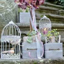 položky Kvetináč drevená zásuvka svetlozelená 15x15/12x12cm sada 2 ks